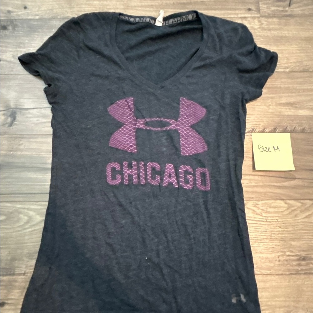 Under Armour Women's Black and Purple Chicago Top